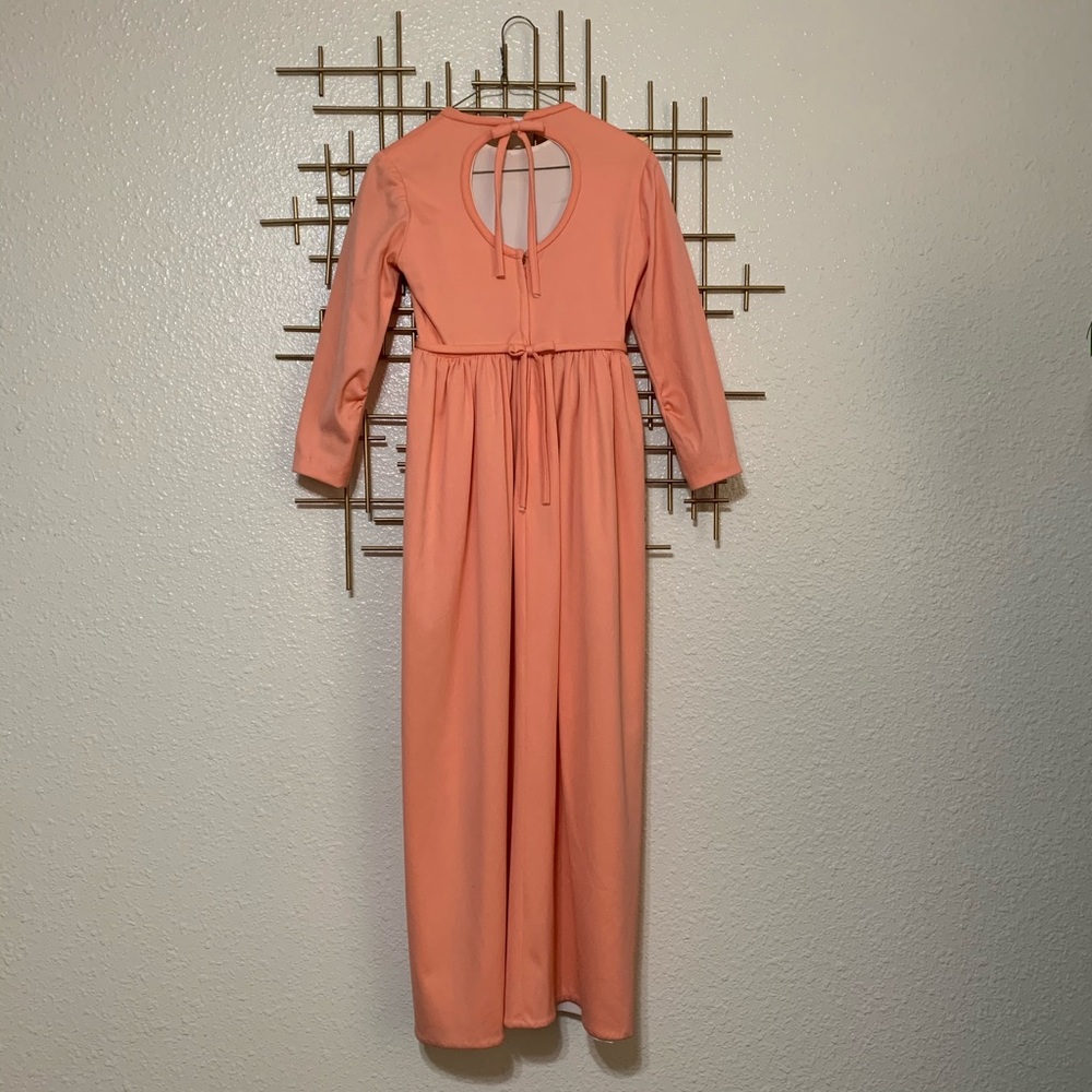Vintage 70s Peach Long Sleeved Dress